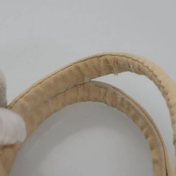 PRADA Canapa MM Hand Bag Canvas Beige Gold Auth bs23301 - Picture 9 of 16